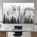 Forest Wall Art Print | Foggy Pine Forest Canvas Wall Art -