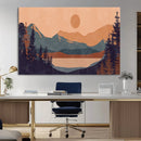 Modern Boho Sunset Canvas Print, Mountain Landscape Triptych