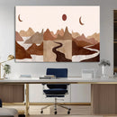 Boho Wall Art Canvas Print Set Mid-Century Prints Bohemian