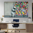 Banksy Colorful Street Graffiti Canvas Wall Art Print, by MyGreatCanvas | Canvas Wall Art Prints | Photo Prints & Wall Decor