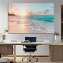 Beach Wall Art - Stunning Ocean Sunset Canvas Print with