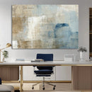 Abstract Blue and Beige Wall Art, Modern Minimalist Canvas