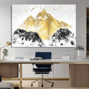 Golden Mountain Triptych Wall Art Canvas Print, Modern
