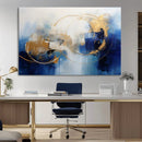 Navy Blue Abstract Wall Art Canvas Print