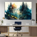 Watercolor Trees Forest Abstract Wall Art Canvas Print,