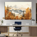 Golden Autumn Forest Wall Art Canvas | Mountain Landscape