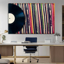 Vinyl Record and Album Collection Canvas Wall Art - Retro