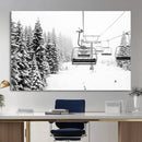 Winter Forest Wall Art Canvas Print – Framed Snowy Mountain