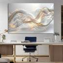 Abstract art Grey and Gold Lines Wall Art