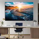 Sunset Beach Ocean Canvas Wall Art – Tranquil Ocean