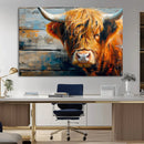 Highland Cow Abstract Canvas Wall Art – Bold Farmhouse