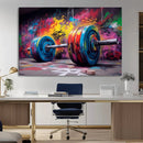 Abstract Graffiti Barbell Canvas Wall Art – Urban Fitness