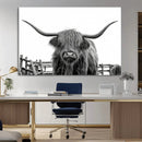 Longhorn Canvas Print, Bighorn Cow Wall Art Canvas Print