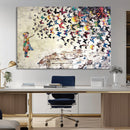 Banksy Wall Art - Banksy Girl Butterfly Graffiti Wall Art