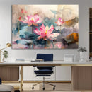 Lotus Flower Wall Art | 3-Panel Giclee Canvas Print of Pink