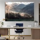 Foggy Mountain Canvas Print Forest Wall Art