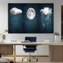 3 Piece Indigo Cloud Wall Art, Thunderstorm Moon Cloud by MyGreatCanvas | Canvas Wall Art Prints | Photo Prints & Wall Decor