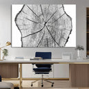 Rustic Tree Ring Wall Art Canvas Print – Framed and Ready to