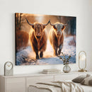 Scottish Highland Cow Horn Farm Wall Art Canvas Print