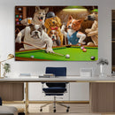 Dogs Playing Pool Canvas Wall Art Funny Gifts Dog Print
