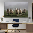 Flock of Sheep in a Mystical Fog – Pastoral Wall Art Canvas by MyGreatCanvas | Canvas Wall Art Prints | Photo Prints & Wall Decor