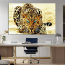 Blue-Eyed Leopard Canvas Wall Art - Framed Animal Print