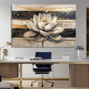 Abstract Lotus Flower Wall Art Canvas Print, Meditation Yoga