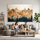 Rustic Wood Mountain Wall Art Print | Triptych Giclee Print