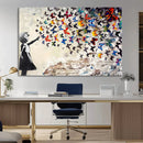 Banksy Graffiti Wall Art Canvas Print: Girl Releasing
