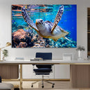 Underwater Sea Turtle Wall Art Canvas Print – Vibrant Ocean