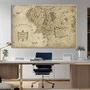 Vintage Middle Earth Map Wall Art Canvas – Lord of the Rings