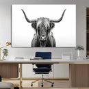 Highland Wall Art Canvas Print – Minimalist Black and White