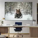 Grizzly Bear Wall Art – Framed Snowy Forest Canvas Artwork, by MyGreatCanvas | Canvas Wall Art Prints | Photo Prints & Wall Decor