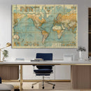 Push Pin World Map Canvas Print – Travel Tracker Wall Art