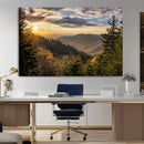 Sunrise Over the Smoky Mountains Canvas Wall Art –