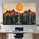 Sunset Mountain Landscape Canvas Wall Art Print - Nature
