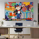 Pop Art Monopoly Man Canvas Wall Art Print - Bold and
