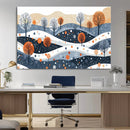 Abstract Winter Landscape Canvas Wall Art Print -  Large