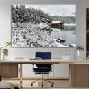 Winter Wall Art - Cabin by the Lake Canvas Wall Art - Serene by MyGreatCanvas | Canvas Wall Art Prints | Photo Prints & Wall Decor