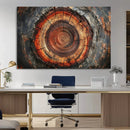 Wood Grain Canvas Wall Art - Framed Abstract Tree Ring