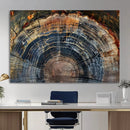 Framed Tree Ring Wall Art - Abstract Colorful Tree Ring Wall