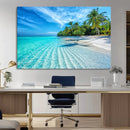 Tropical Beach Wall Art Canvas Print - Serene Ocean