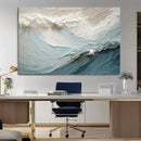 Waves Abstract Wall Art Print, Modern Framed Abstract Canvas