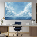 Abstract Ocean Print Artwork- Serene Blue Ocean Canvas Wall