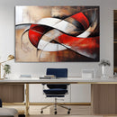 Abstract Wall Art - Modern Red and White Canvas Wall Art