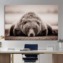Grizzly Bear Wall Art Print - Bear Canvas Wall Art - Rustic