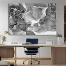 Black White Abstract Canvas Wall Art - Fluid Ink Artwork -