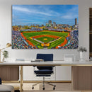 Wrigley Field Chicago Cubs Panoramic Canvas Print –