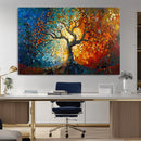 Yggdrasil Tree of Life Mosaic Stained Glass Wall Art Canvas,
