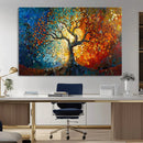 Mosaic Tree Canvas Wall Art Canvas Print – Vibrant Stained